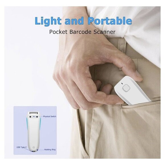 Upgraded Mini Wireless QR Barcode Scanner, 3 In 1 Bluetooth C850 - Picture 5 of 6